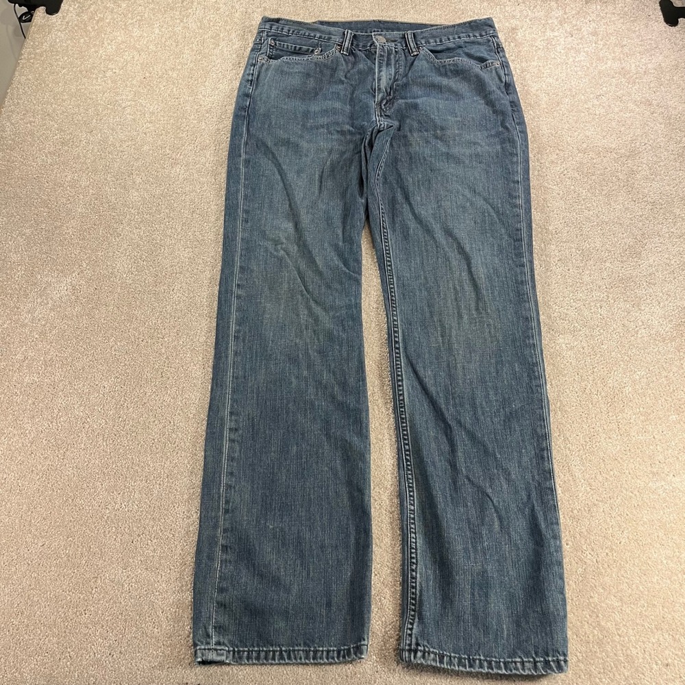 Levi's 514 Straight Fit Jeans Mens 34x34 Blue Medium Wash Denim Mid Rise